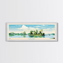Enid Lake Mississippi Framed Canvas Print, Panoramic Art, Midcentury Modern, Pop Art, Living Room Decor, Travel Poster, Lake Painting
