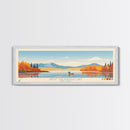 Great Sacandaga Lake New York Framed Canvas Print, Panoramic Art, Midcentury Modern, Pop Art, Bedroom Decor, Travel Poster, Lake House Art, Home Decor
