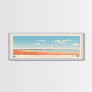 Great Salt Plains Lake Oklahoma Framed Canvas Print, Panoramic Art, Midcentury Modern, Pop Art, Bedroom Decor, Travel Poster, Lake House Art, Wall Art