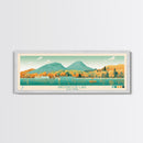 Greenwood Lake New York Framed Canvas Print, Panoramic Art, Midcentury Modern, Pop Art, Bedroom Decor, Travel Poster, Lake House Decor