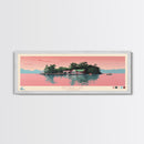 Grenada Lake Mississippi Framed Canvas Print, Panoramic Art, Midcentury Modern, Pop Art, Bedroom Decor, Travel Poster, Nature Art, Home Decor