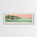 Guntersville Lake Alabama Framed Canvas Print, Panoramic Wall Art, Midcentury Modern, Pop Art, Living Room Wall Art, Travel Poster, Nature Art, Home Decor