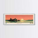 Harker Lake North Dakota Framed Canvas Print, Panoramic Wall Art, Midcentury Modern, Pop Art, Living Room Decor, Travel Poster, Lake House Art, Nature Art