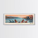 Herrington Lake Kentucky Framed Canvas Print, Panoramic Wall Art, Midcentury Modern, Pop Art, Living Room Wall Art, Travel Poster, Lake View, Nature Art