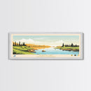 Horton Lake Northwest Territories Framed Canvas Print, Panoramic Art, Midcentury Modern, Pop Art, Living Room Decor, Travel Poster, Lake House Decor