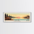 Hottah Lake Northwest Territories Framed Canvas Print, Panoramic Wall Art, Midcentury Modern, Pop Art, Bedroom Decor, Travel Poster, Home Decor