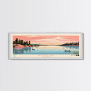 Keystone Lake Oklahoma Framed Canvas Print, Panoramic Art, Midcentury Modern, Pop Art, Living Room Decor, Travel Poster, Artistic Decor