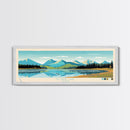 Kluane Lake Yukon Framed Canvas Print, Panoramic Art, Midcentury Modern, Pop Art, Living Room Decor, Travel Poster, Artistic Home Decor