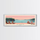 Lake Allatoona Georgia Framed Canvas Print, Panoramic Wall Art, Midcentury Modern, Pop Art, Living Room Decor, Travel Poster, Bedroom Art