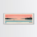 Lake Apopka Florida Framed Canvas Print, Panoramic Art, Midcentury Modern, Pop Art, Living Room Wall Art, Travel Poster, Lake House Decor