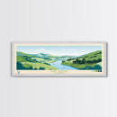 Lake Casitas California Framed Canvas Print, Panoramic Wall Art, Midcentury Modern, Pop Art, Bedroom Decor, Travel Poster, Living Room Art