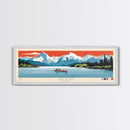 Lake Clark Alaska Framed Canvas Print, Panoramic Wall Art, Midcentury Modern, Pop Art, Bedroom Decor, Travel Poster, Living Room Art