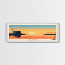 Lake Darling North Dakota Framed Canvas Print, Panoramic Wall Art, Midcentury Modern, Pop Art, Bedroom Decor, Travel Poster, Living Room Art