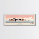 Lake Erie Ohio Pennsylvania Framed Canvas Print, Panoramic Art, Midcentury Modern, Pop Art, Living Room Wall Art, Travel Poster, Lake House Decor