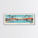 Lake Havasu Arizona Framed Canvas Print, Panoramic Wall Art, Midcentury Modern, Pop Art, Lake House Decor, Travel Poster, Living Room Art