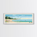 Lake Huron Michigan Framed Canvas Print, Panoramic Wall Art, Midcentury Modern, Pop Art, Living Room Decor, Travel Poster, Bedroom Art