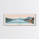 Lake Lure North Carolina Framed Canvas Print, Panoramic Wall Art, Midcentury Modern, Pop Art, Living Room Decor, Travel Poster