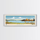 Lake Massapoag Massachusetts Framed Canvas Print, Panoramic Wall Art, Midcentury Modern, Pop Art, Living Room Decor, Travel Poster
