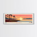 Lake Moultrie South Carolina Framed Canvas Print, Panoramic Wall Art, Midcentury Modern, Pop Art, Living Room Decor, Travel Poster