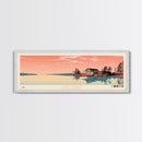 Lake Murray South Carolina Framed Canvas Print, Panoramic Wall Art, Midcentury Modern, Pop Art, Bedroom Art, Travel Poster, Lake House Decor