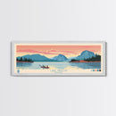 Lake Nipigon Ontario Framed Canvas Print, Panoramic Wall Art, Midcentury Modern, Pop Art, Living Room Decor, Travel Poster, Lake House Art