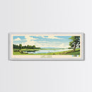 Lake Oahe North Dakota Framed Canvas Print, Panoramic Wall Art, Midcentury Modern, Pop Art, Bedroom Art, Travel Poster, Lake House Decor