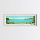 Lake Oologah Oklahoma Framed Canvas Print, Panoramic Wall Art, Midcentury Modern, Pop Art, Bedroom Art, Travel Poster, Lake House Decor