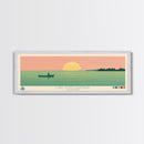 Lake Pontchartrain Louisiana Framed Canvas Print, Panoramic Wall Art, Midcentury Modern, Pop Art, Bedroom Art, Travel Poster, Lake House Decor