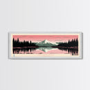 Lake Sammamish Washington Framed Canvas Print, Panoramic Wall Art, Midcentury Modern, Pop Art, Bedroom Art, Travel Poster, Lake House Decor