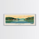 Lake of the Ozarks Missouri Framed Canvas Print, Panoramic Wall Art, Midcentury Modern, Pop Art, Living Room Decor, Travel Poster, Lake House Art