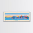 Liberty Reservoir, Maryland Panoramic Wall Art Framed Canvas Print, Midcentury Modern, Pop Art, Home Decor, Travel Poster, Bedroom Art