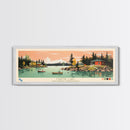 Martre Lake, Northwest Territories Panoramic Wall Art Framed Canvas Print, Midcentury Modern, Pop Art, Home Decor, Travel Poster, Living Room Art