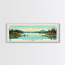 Mooselookmeguntic Lake, Maine Framed Canvas Print, Panoramic Wall Art, Midcentury Modern, Pop Art, Home Decor, Travel Poster, Living Room Art