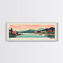 Nimisila Reservoir, Ohio Framed Canvas Print, Panoramic Wall Art, Midcentury Modern, Pop Art, Home Decor, Travel Poster, Living Room Art