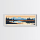 Nonvianuk Lake, Alaska Framed Canvas Print, Panoramic Wall Art, Midcentury Modern, Pop Art, Home Decor, Travel Poster, Living Room Art