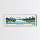 Nunavaugaluk Lake, Alaska Framed Canvas Print, Panoramic Wall Art, Midcentury Modern, Pop Art, Home Decor, Travel Poster, Living Room Art