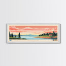 Panguitch Lake, Utah Framed Canvas Print, Panoramic Wall Art, Midcentury Modern, Pop Art, Home Decor, Travel Poster, Bedroom Art