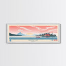 Paulina Lake, Oregon Framed Canvas Print, Panoramic Wall Art, Midcentury Modern, Pop Art, Home Decor, Travel Poster, Living Room Art