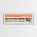 Rend Lake, Illinois Framed Canvas Print, Panoramic Wall Art, Midcentury Modern Decor, Home Decoration, Pop Art, Travel Poster