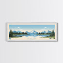 Selawik Lake, Alaska Framed Canvas Print, Panoramic Wall Art, Midcentury Modern Decor, Pop Art, Travel Poster, Home Decoration