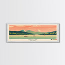 Seneca Lake, New York Framed Canvas Print, Panoramic Wall Art, Midcentury Modern Decor, Pop Art, Bedroom Decoration, Travel Poster