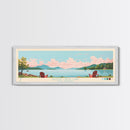 Sleepy Creek Lake, West Virginia Framed Canvas Print, Lake House Decor, Midcentury Modern Art, Pop Art, Travel Poster, Bedroom Wall Art