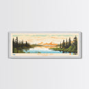 Takslesluk Lake, Alaska Framed Canvas Print, Lake House Decor, Midcentury Modern Art, Pop Art, Travel Poster, Bedroom Wall Art