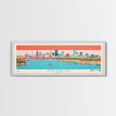 Tempe Town Lake, Arizona Framed Canvas Print, Lake House Art, Midcentury Modern Decor, Pop Art, Travel Poster, Bedroom Wall Art