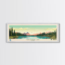 Tuklomarak Lake, Alaska Framed Canvas Print, Lake House Art, Midcentury Modern Decor, Pop Art, Travel Poster, Bedroom Wall Art