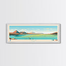 Utah Lake, Utah Framed Canvas Print, Panoramic Lake House Decor, Midcentury Modern Art, Pop Art, Travel Poster, Bedroom Wall Art