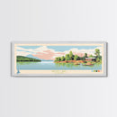 Weiss Lake, Alabama Framed Canvas Print, Lake House Decor, Panoramic Art, Midcentury Modern, Pop Art, Travel Poster, Living Room Wall Art