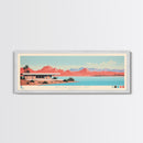 Willow Springs Lake, Arizona Panoramic Framed Canvas Print, Lake House Decor, Midcentury Modern Art, Pop Art, Travel Poster