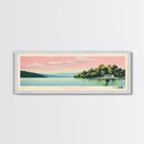 Yatesville Lake, Kentucky Panoramic Framed Canvas Print, Lake House Decor, Midcentury Modern Art, Pop Art, Travel Poster