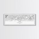 Panoramic Oslo City Map, Norway Art, Map Print, Minimalist Wall Art, Canvas Art, Housewarming Gift, Street Map Art, Closing Gift